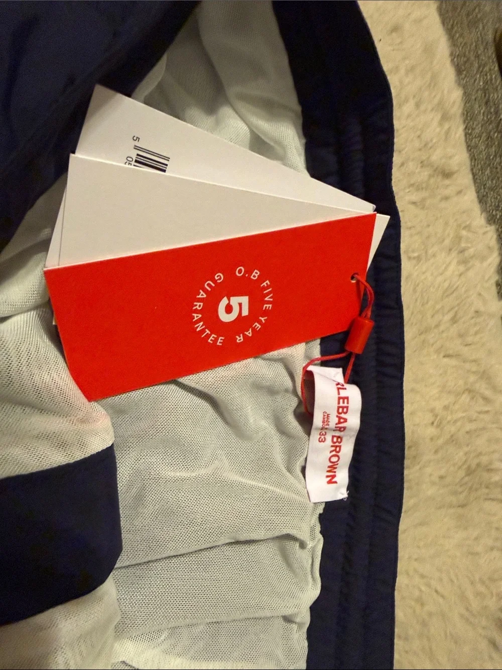 Orlebar Brown White Drawstring Pouch with Red Logo